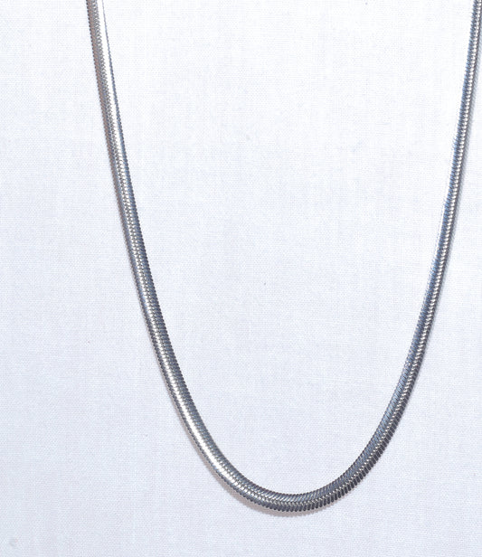 Silver Round Snake Pattern Unisex Chain