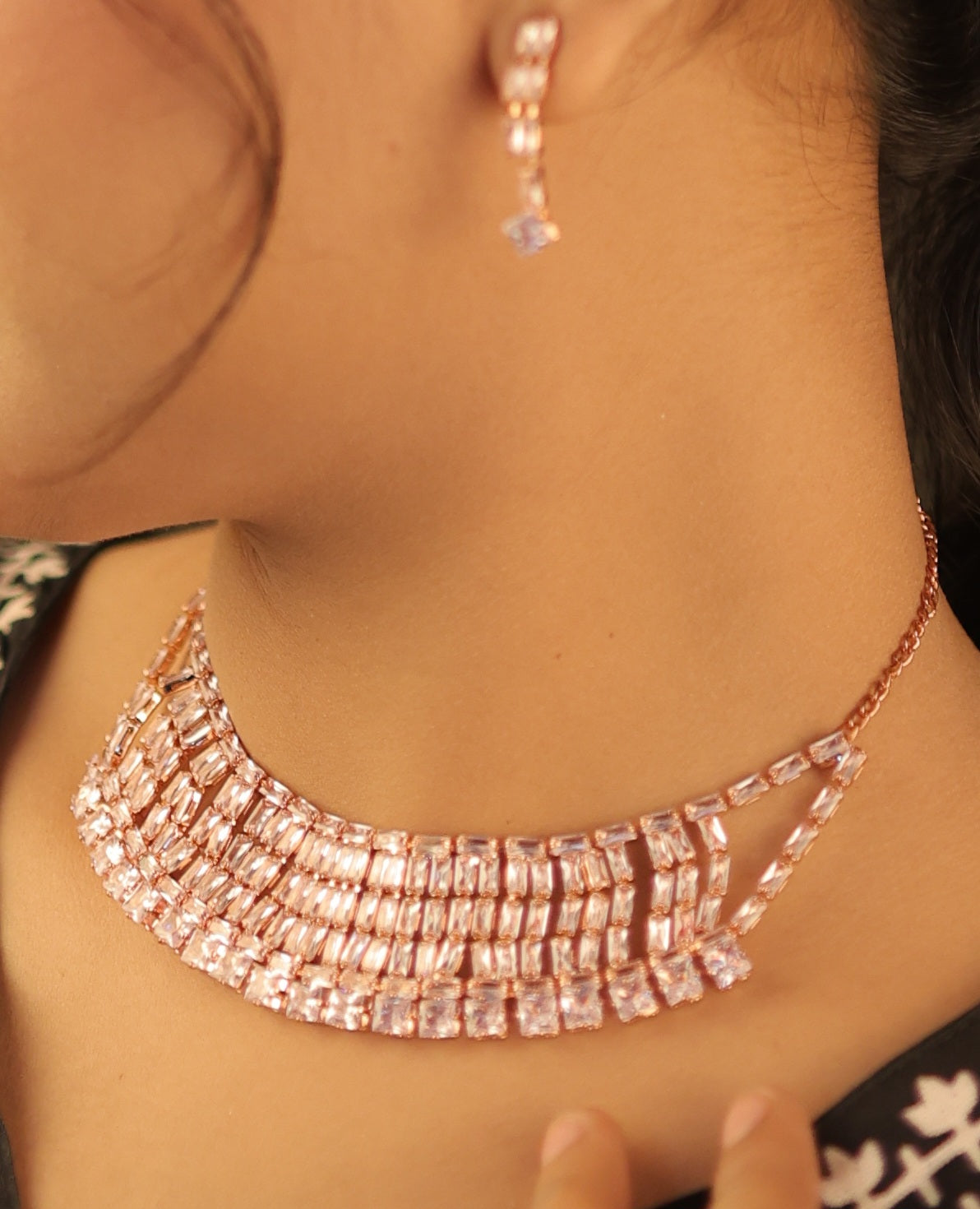 Rose Gold AD Necklace