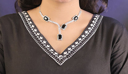 Elegant Rectangular Black Onyx (Y- Necklace )