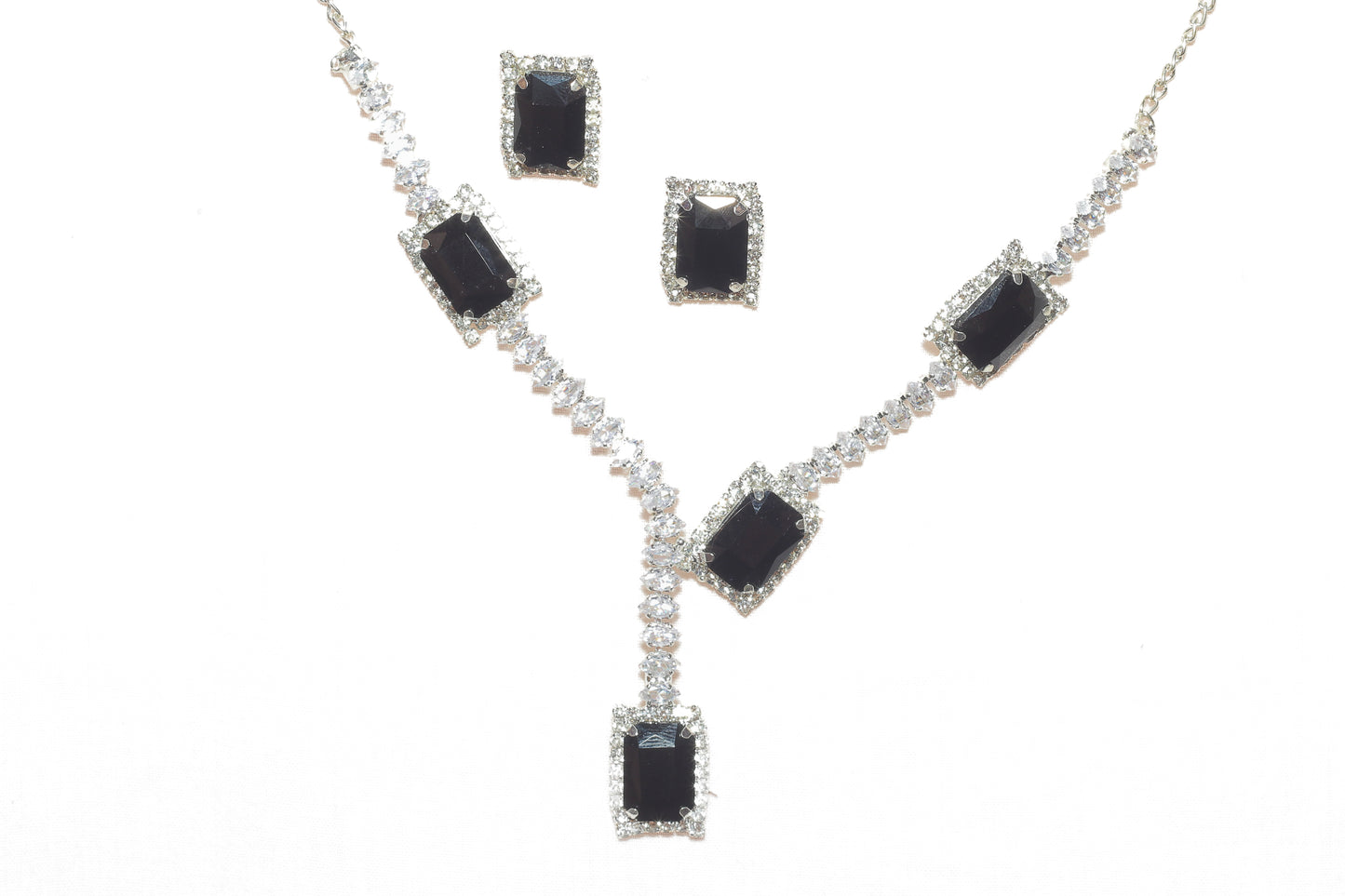 Elegant Rectangular Black Onyx (Y- Necklace )