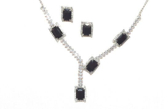 Elegant Rectangular Black Onyx (Y- Necklace )