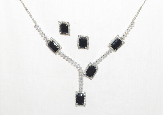 Elegant Rectangular Black Onyx (Y- Necklace )