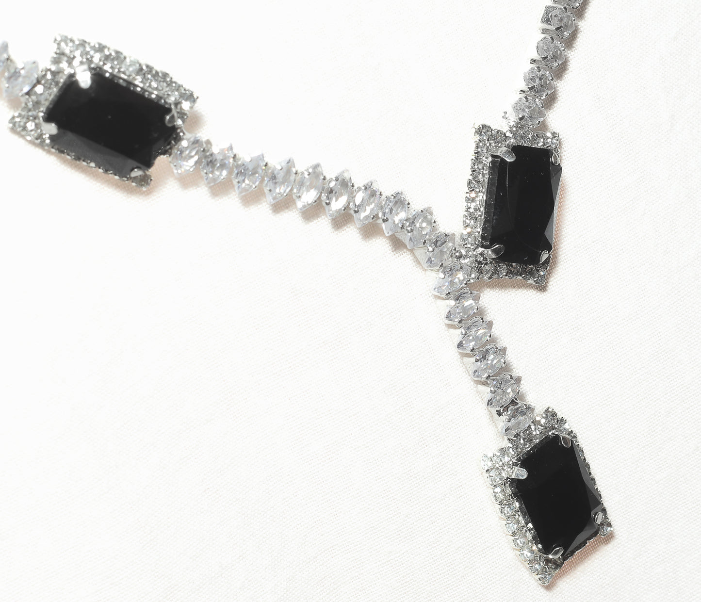 Elegant Rectangular Black Onyx (Y- Necklace )