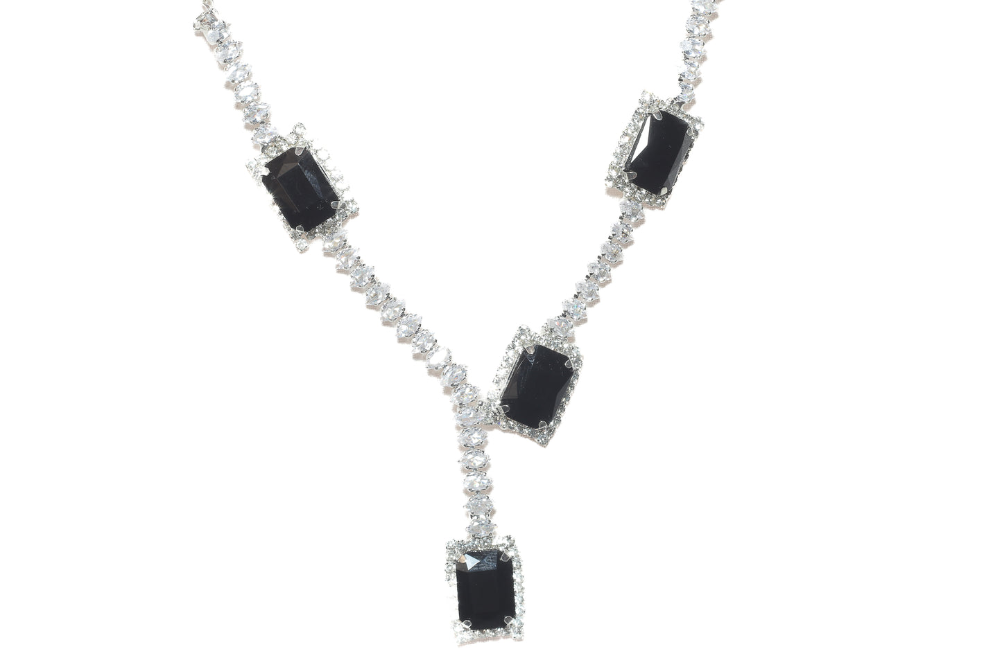 Elegant Rectangular Black Onyx (Y- Necklace )