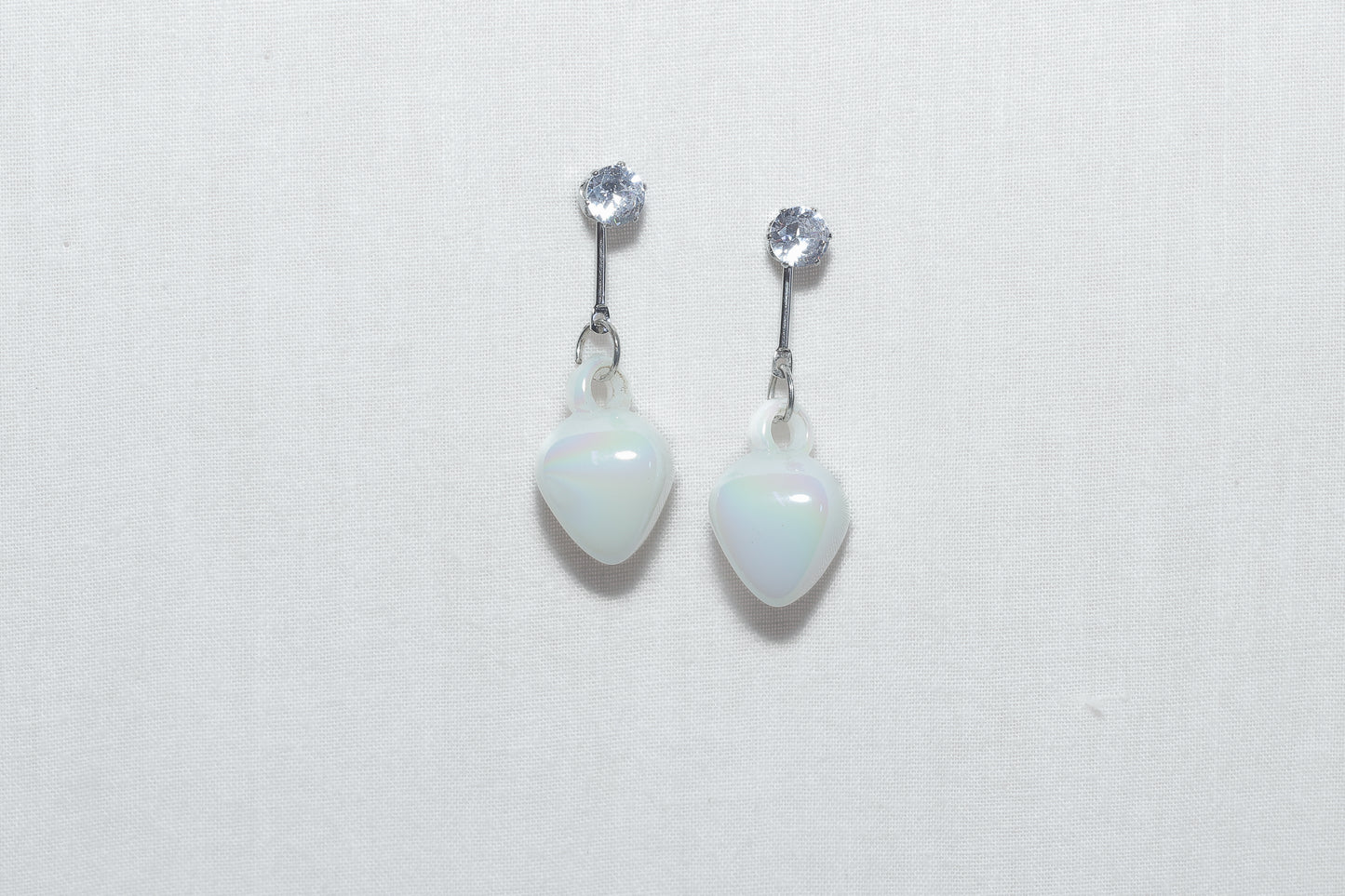 Opalite Heart Drop Earrings