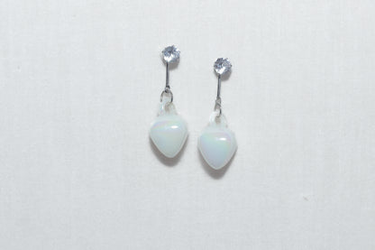 Opalite Heart Drop Earrings