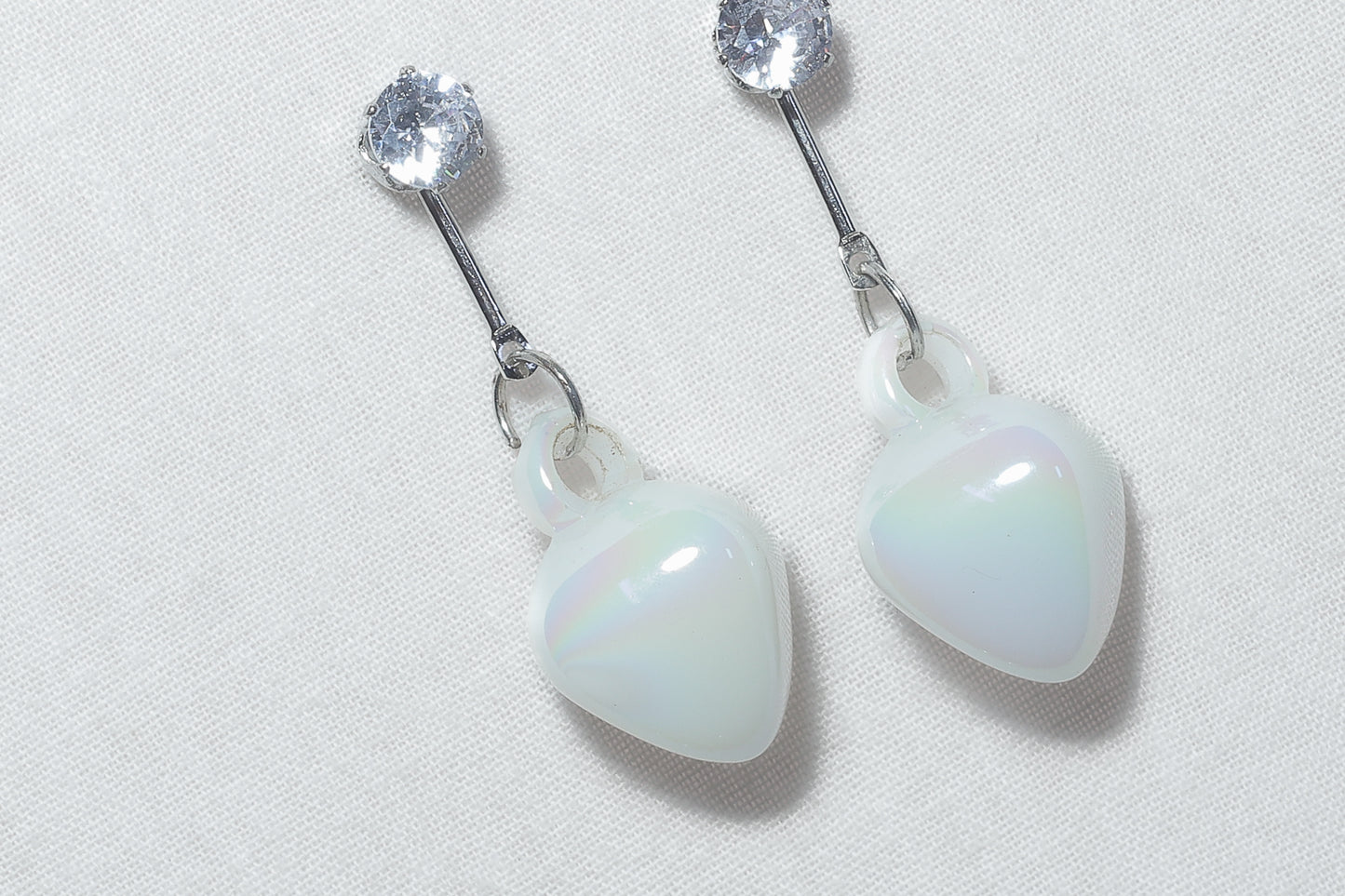 Opalite Heart Drop Earrings
