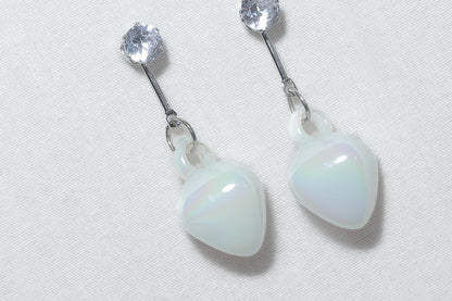 Opalite Heart Drop Earrings