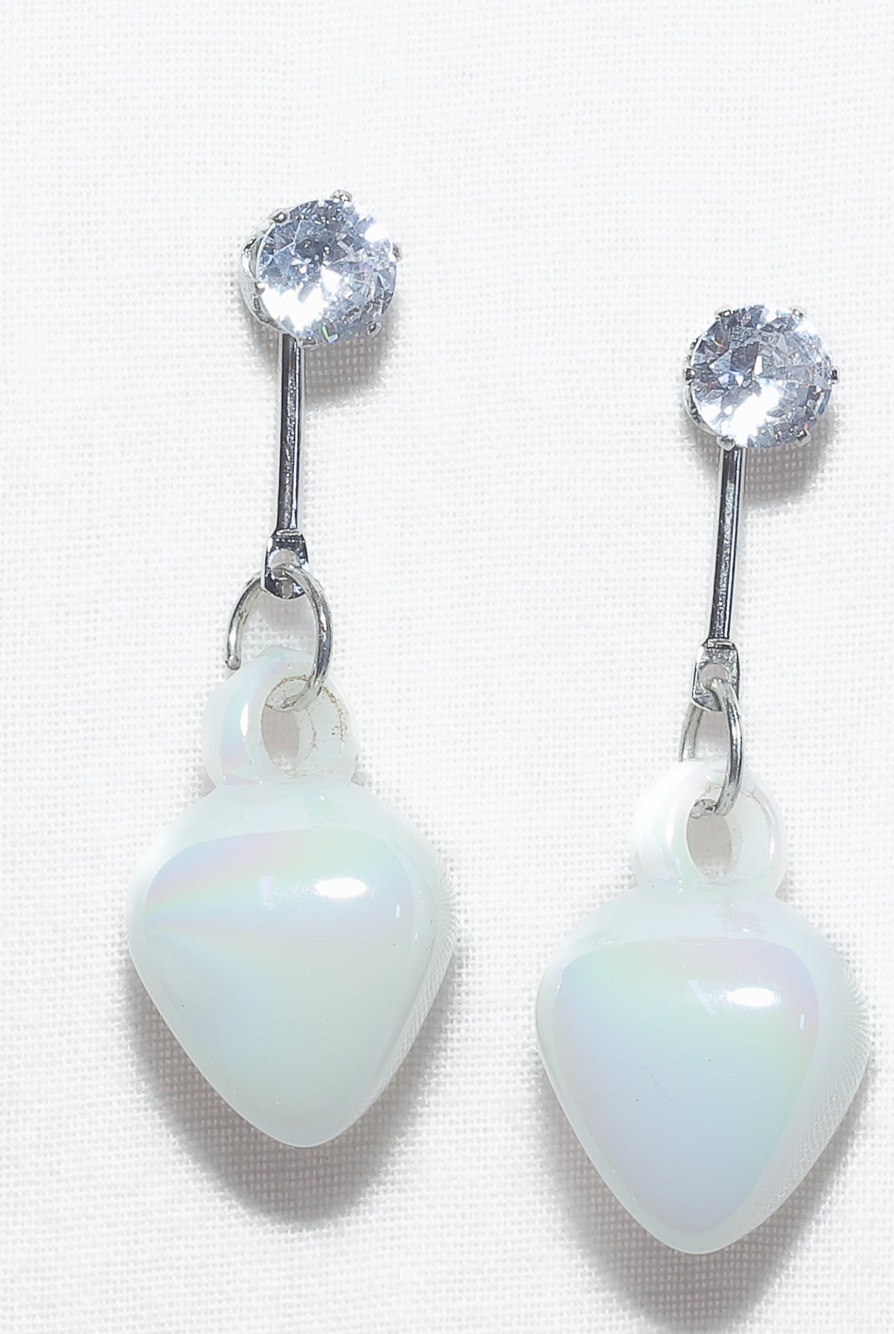 Opalite Heart Drop Earrings
