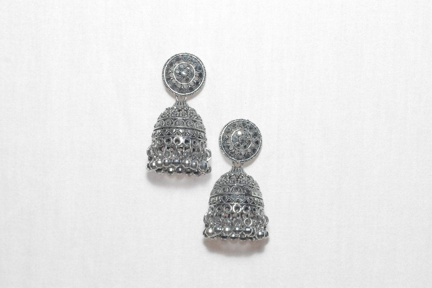 Oxidized jhumka with distinctive dome shape - 249