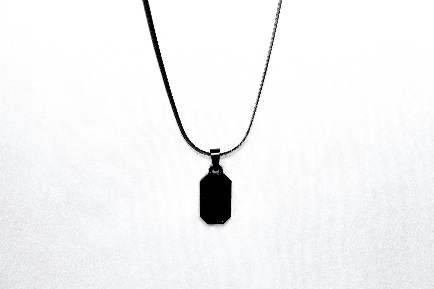Black Dog-tag unisex chain