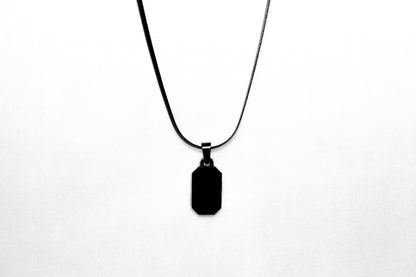Black Dog-tag unisex chain