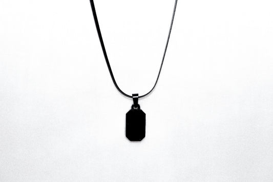 Black Dog-tag unisex chain