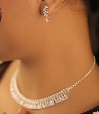 Sterling Silver Traditional Necklace with Earrings